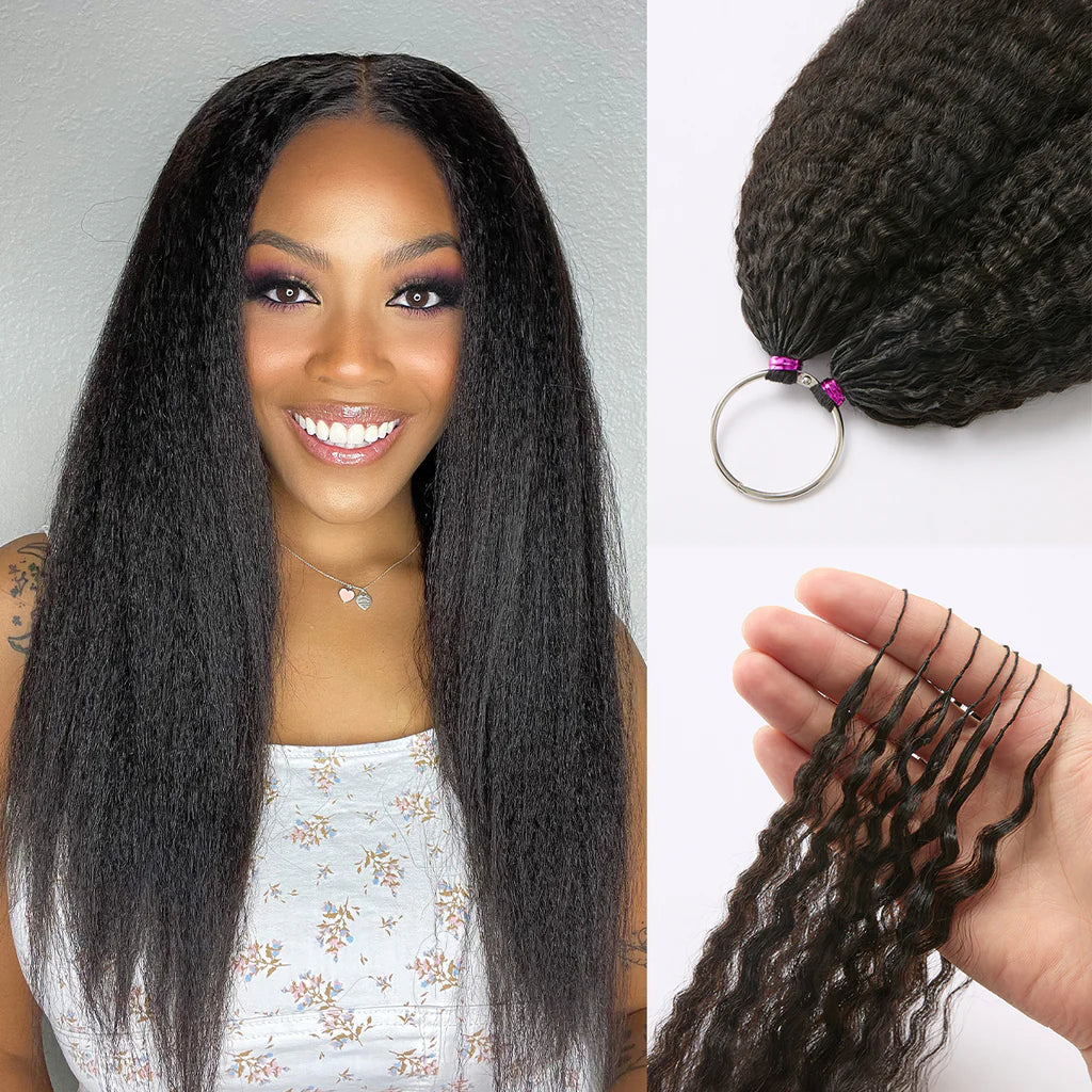 Readitress™ Pre-Separated Feather Crochet Human Hair Extensions Deep Wave / Kinky Straight / Silky Straight Protective Style